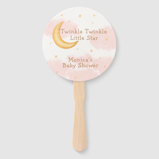 Moon Stars Twinkle Twinkle Meisje Baby shower Handwaaier (Achterkant)