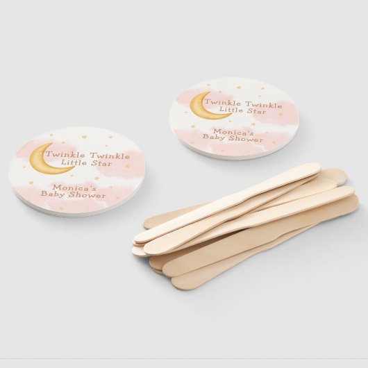 Moon Stars Twinkle Twinkle Meisje Baby shower Handwaaier (Niet-gemonteerd)