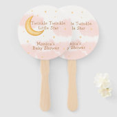 Moon Stars Twinkle Twinkle Meisje Baby shower Handwaaier (Voorkant en achterkant)
