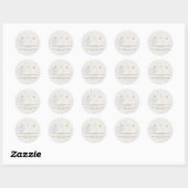 Moon Stars Twinkle White Clouds Coed Baby Shower Ronde Sticker (Vel)