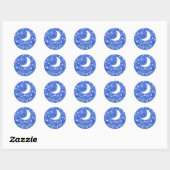 Moon Stars Waterverf Decor Ronde Sticker (Vel)