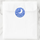 Moon Stars Waterverf Decor Ronde Sticker (Tas)