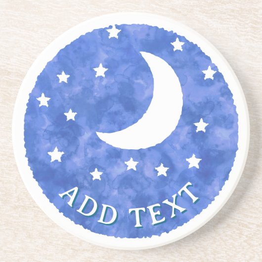 Moon Stars Waterverf Decor Zandsteen Onderzetter (Voorkant)