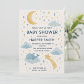 Moon, Stars & Whimsical Sky Celestial Baby shower Kaart (Staand voorkant)