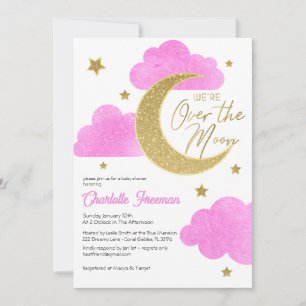 Moon & Stars Whimsical Sterrennacht Baby shower Kaart