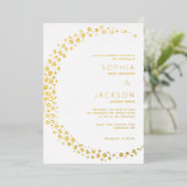 Moon Stars White Wedding Folie Invitation Folie Uitnodiging (Staand Voorkant)