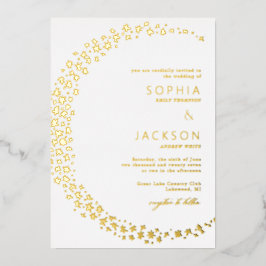 Moon Stars White Wedding Folie Invitation Folie Uitnodiging