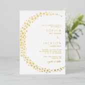 Moon Stars White Wedding Folie Invitation Folie Uitnodiging (Staand Voorkant)