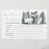 Moon stars woodland baby shower ouder advies kaart (Voorkant)