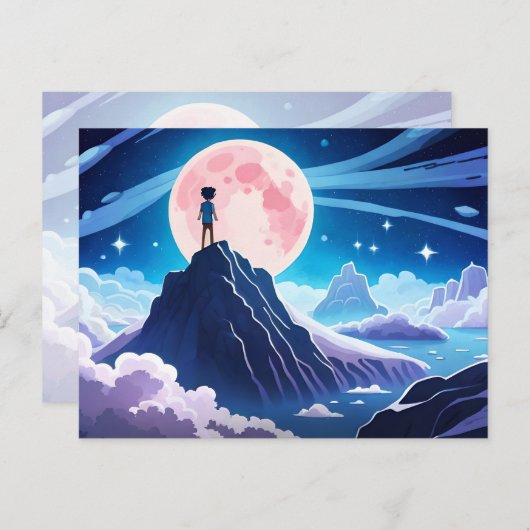 Moon, sterren en Galaxy — Het leven is maar een dr Briefkaart (Voorkant / Achterkant)