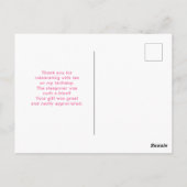 Moon, sterren en wolken Patroon op Roze Dank u Briefkaart (Achterkant)