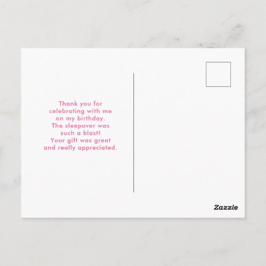 Moon, sterren en wolken Patroon op Roze Dank u Briefkaart (Achterkant)