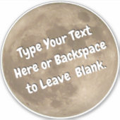 Moon Sticker Full Moon Stickers Fun Moon Giften (Voorkant)