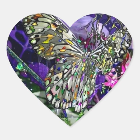 Moon Struck Butterfly! Hart Sticker (Voorkant)