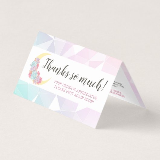 Moon & Succulent Pastel Mystic Boho Hartelijk dank Kaart (Voorkant)