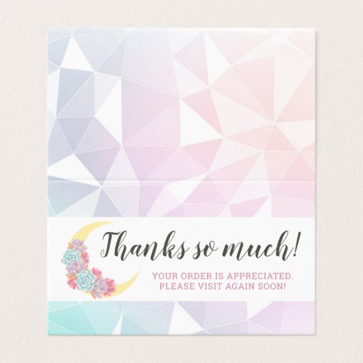 Moon & Succulent Pastel Mystic Boho Hartelijk dank Kaart (Buitenkant ongevouwen)