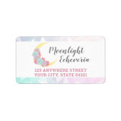 Moon & Succulents Pastel Mystic Boho Cacti Address Etiket (Voorkant)