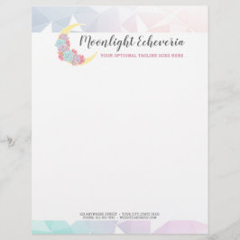 Moon & Succulents Pastel Mystic Boho Floral Cactus Briefhoofd