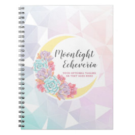 Moon & Succulents Pastel Mystic Boho Floral Cactus Notitieboek