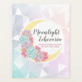 Moon & Succulents Pastel Mystic Boho Floral Cactus Planner (Voorkant)