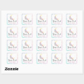 Moon & Succulents Pastel Mystic Boho Floral Cactus Vierkante Sticker (Vel)