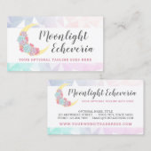 Moon & Succulents Pastel Mystic Boho Floral Cactus Visitekaartje (Voorkant / Achterkant)