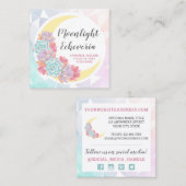 Moon & Succulents Pastel Mystic Cactus Social Icon Vierkante Visitekaartje (Voorkant / Achterkant)