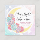 Moon & Succulents Pastel Mystic Cactus Social Icon Vierkante Visitekaartje (Voorkant)