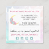 Moon & Succulents Pastel Mystic Cactus Social Icon Vierkante Visitekaartje (Achterkant)