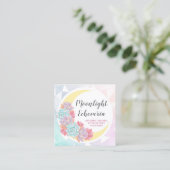 Moon & Succulents Pastel Mystic Cactus Social Icon Vierkante Visitekaartje (Staand voorkant)