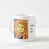 Moon Sun Art Blue, Geel, Oranje Mok, Aanpassen Koffiemok (Voorkant links)