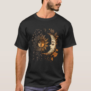 Moon Sun Bohemian Boho Astronomie Ruimte T-shirt
