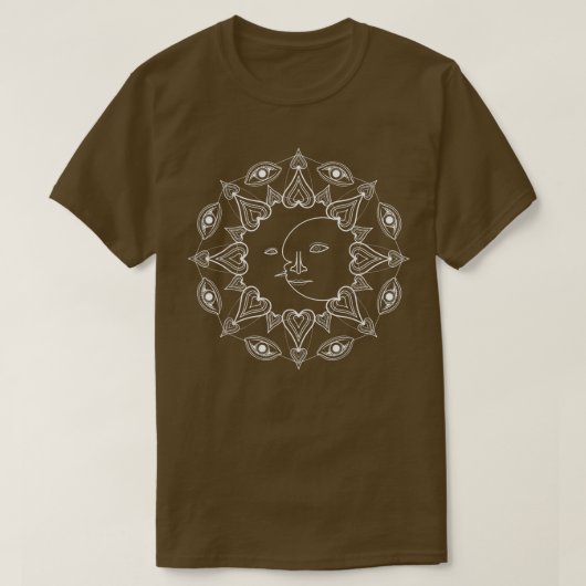 Moon Sun Celestial Body Pagan Witch Gothic Dark Ma T-shirt (Design voorkant)