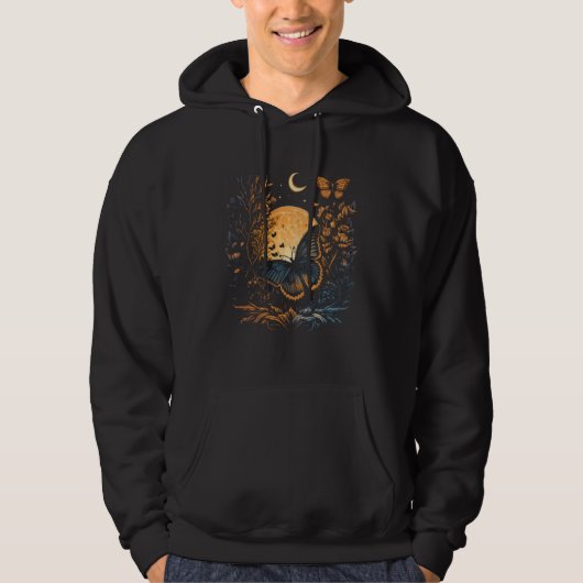 Moon Sun Celestial Monarch Butterfly  2 Hoodie (Voorkant)