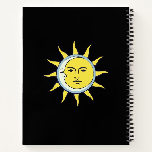 Moon & Sun Conjunction on Black Notitieboek (Achterkant)