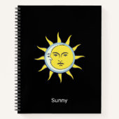 Moon & Sun Conjunction on Black Notitieboek (Voorkant)