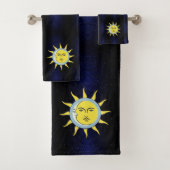 Moon & Sun Conjunction on Navy Blue Galaxy Bad Handdoek (Insitu)