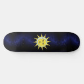 Moon & Sun Conjunction on Navy Blue Galaxy Persoonlijk Skateboard (Horizontaal)