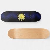Moon & Sun Conjunction on Navy Blue Galaxy Skatebo Persoonlijk Skateboard (Horizontaal)