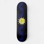 Moon & Sun Conjunction on Navy Blue Galaxy Skatebo Persoonlijk Skateboard (Voorkant)