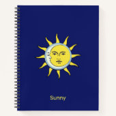 Moon & Sun Conjunction on Navy Blue Notitieboek (Voorkant)