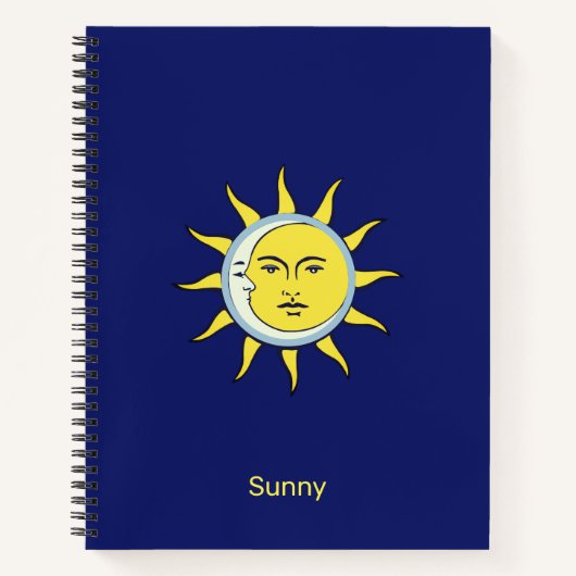 Moon & Sun Conjunction on Navy Blue Notitieboek (Voorkant)