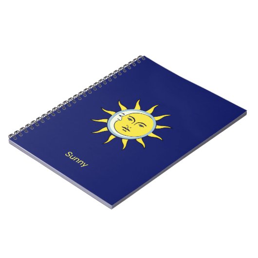 Moon & Sun Conjunction on Navy Blue Notitieboek (Linkerzijde)