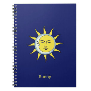 Moon & Sun Conjunction on Navy Blue Notitieboek