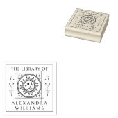  Moon Sun Custom Name Library Boek Rubberstempel (Gestempeld)