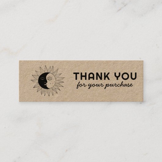 Moon & Sun Elegant Klant Dank u Kraft Mini Visitekaartje (Voorkant)