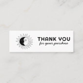 Moon & Sun Elegant klantenbestelling Dank u BW Mini Visitekaartje (Voorkant)
