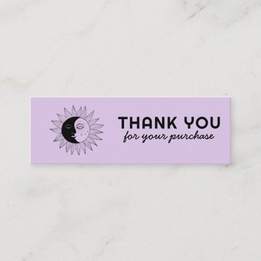 Moon & Sun Elegant klantenbestelling Dank u Chic Mini Visitekaartje (Voorkant)