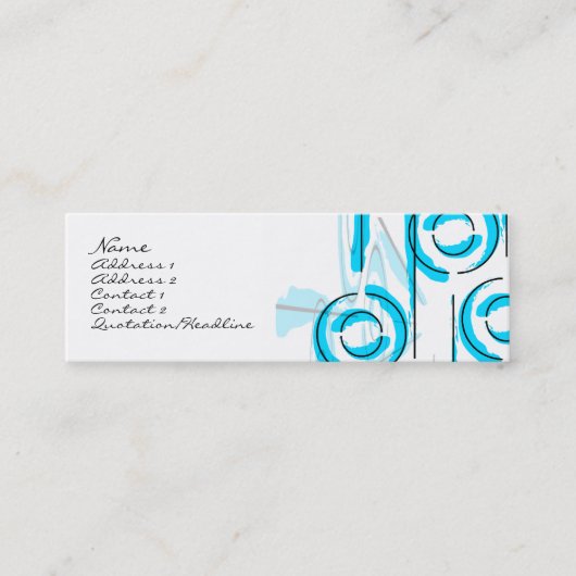 Moon & Sun - Licht Blauw Mini Visitekaartje (Voorkant)