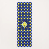 Moon & Sun op blauw en geel Star-patroon Yogamat (Voorkant)